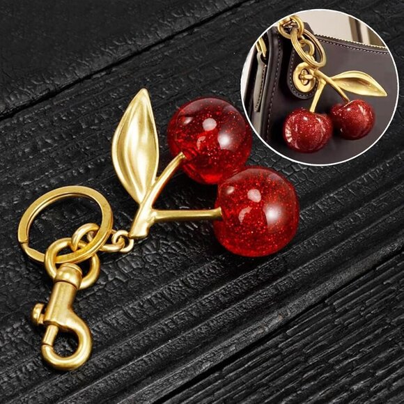 Versatile Cherry Bag Charm – Sparkling Imitation Pearl Gift for Stylish Women - Picture 5 of 6